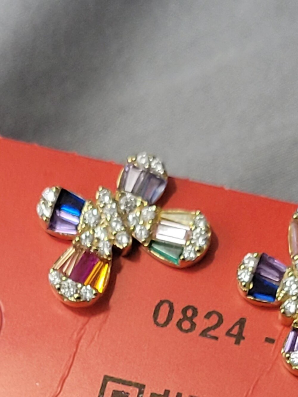 Multicolor Crystal Cross Earrings - Women Jewelry